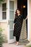 Dhanak Embroidered 3-Piece Suit with Wool Shawl (Multani Style)
Black