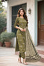Dhanak Embroidered 3-Piece Suit with Wool Shawl (Multani Style)
Mehndi Green