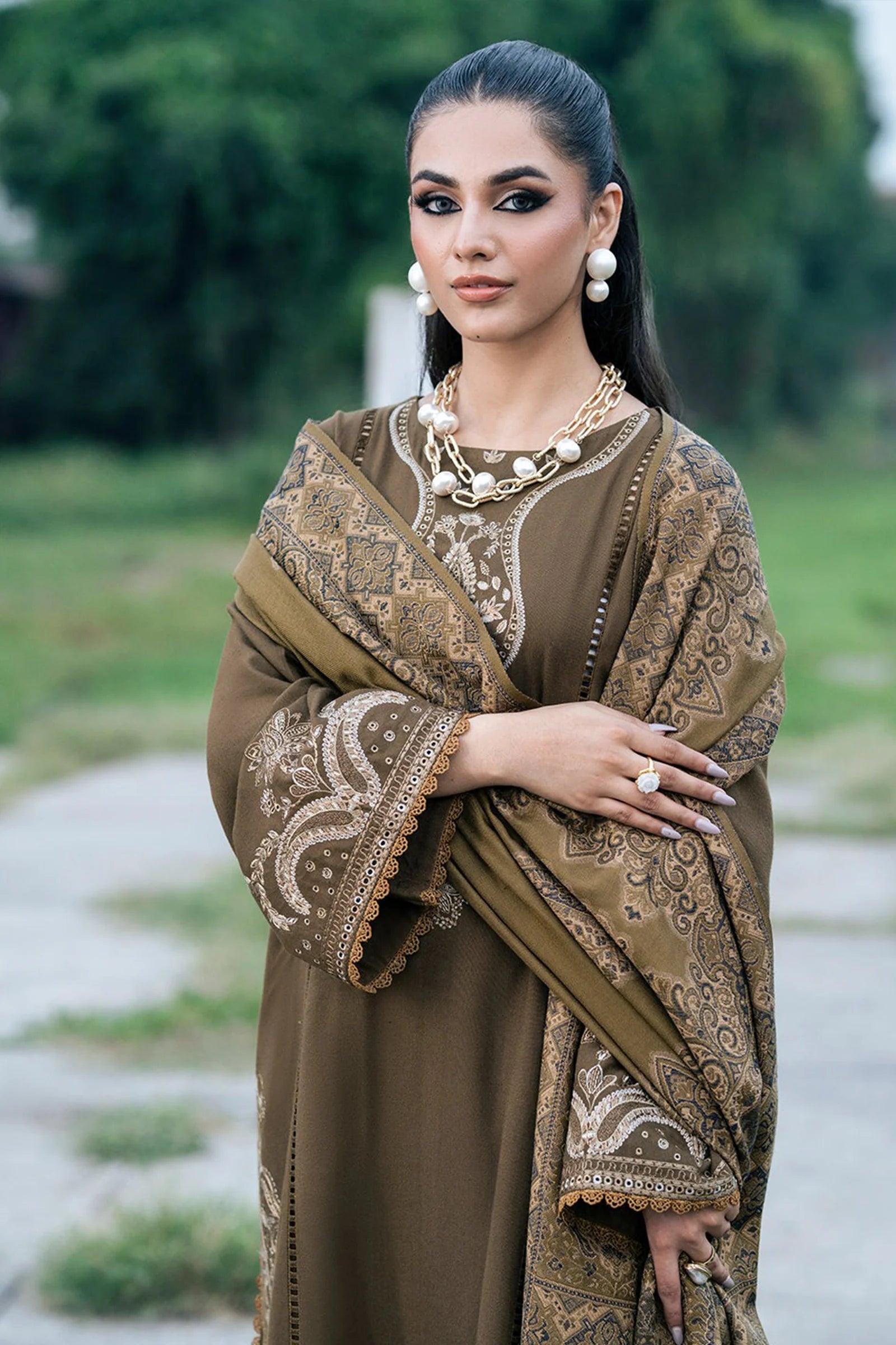 HOORE- Winter Jazmin 3PC Dhanak Embroidered Suit-ZN1116