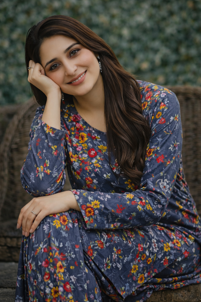 Printed Polo Cotton 2-Piece Set Hover Image