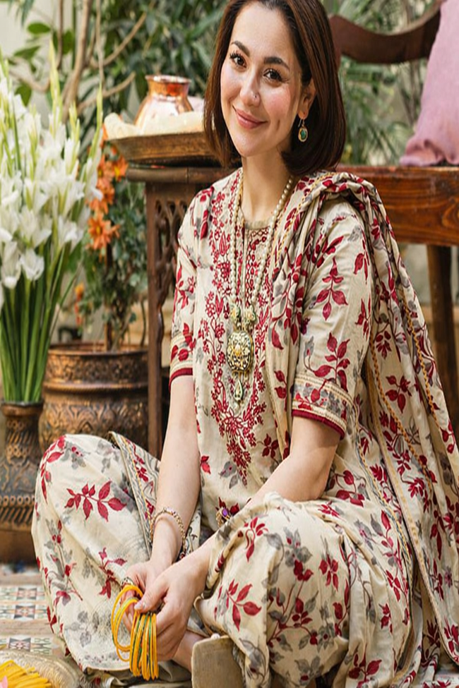 Printed Polo Cotton 2-Piece Set Hover Image