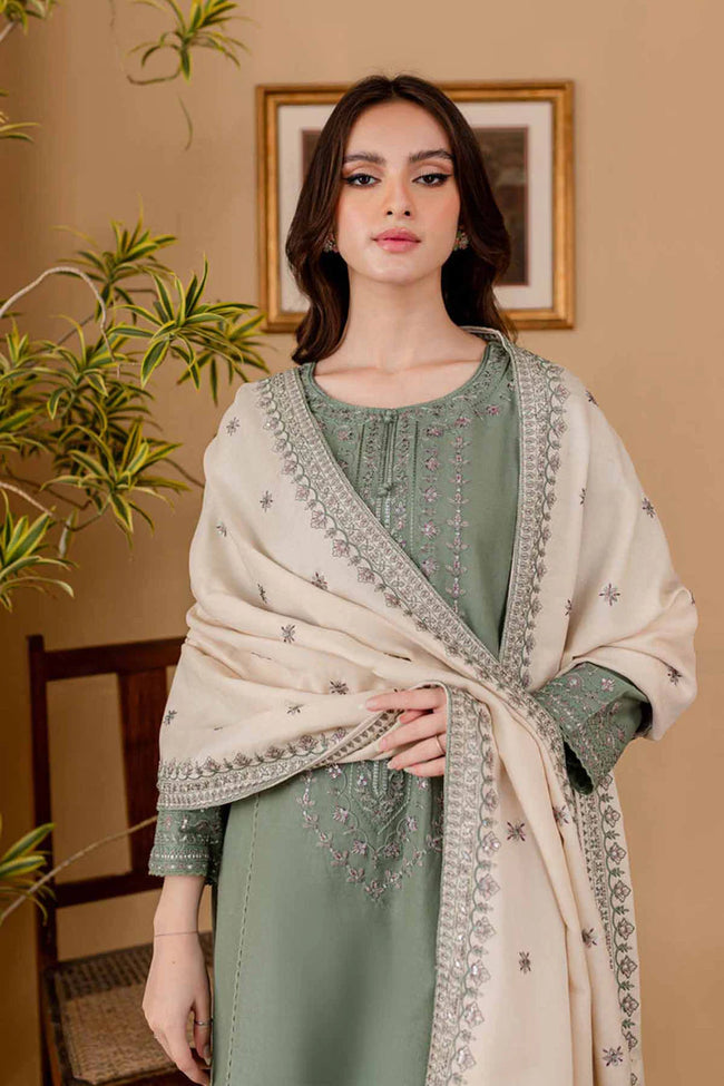 HOORE- Libaas Embroidered Dhanak 3pc with Embroidered Shawl- GA2119 Main Image