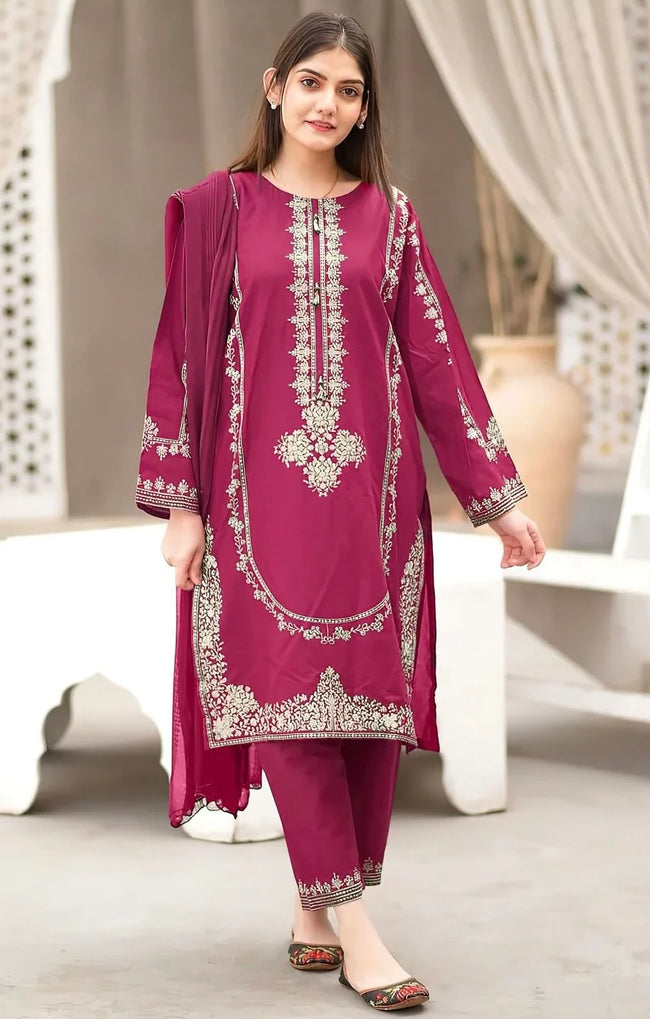 HOORE- DHANAK 2 PC FULL HEAVY EMB SUIT FOR WINTER 2025-26 Hover Image