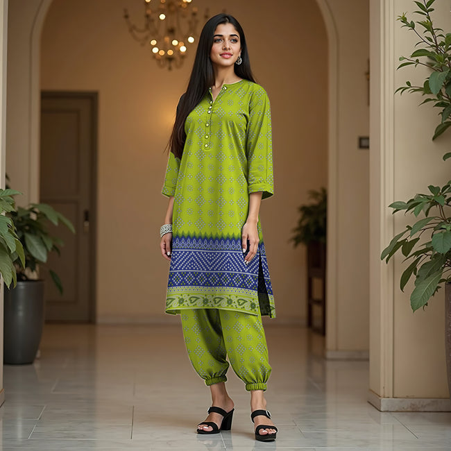 Printed Polo Cotton 2-Piece Set Main Image