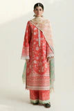 HOORE- Embroidered Luxury Lawn Unstitched 3Pc Suit D-01A MAHI
