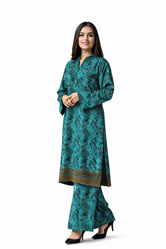 Printed Polo Cotton 2-Piece Set Hover Image