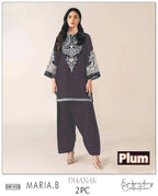 HOORE - 2PC DHANAK EMBROIDERED UNSTICH