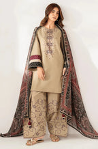 HOORE - Winter 3PC Dhanak Embroidered Suit - VL1236