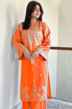 HOORE- Dhanak Embroidered Winter 2 Piece Dress - J0975