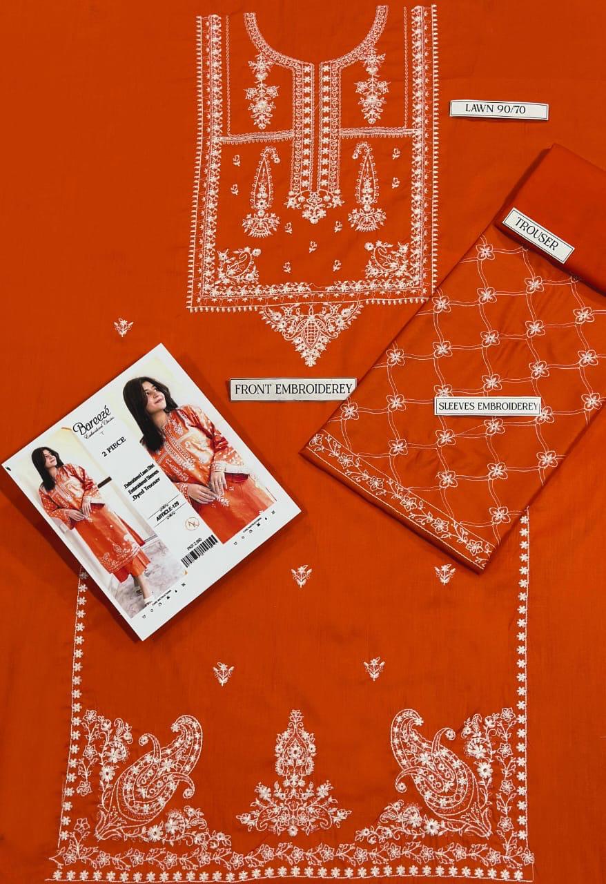 HOORE- Dhanak Embroidered Winter 2 Piece Dress - J0975