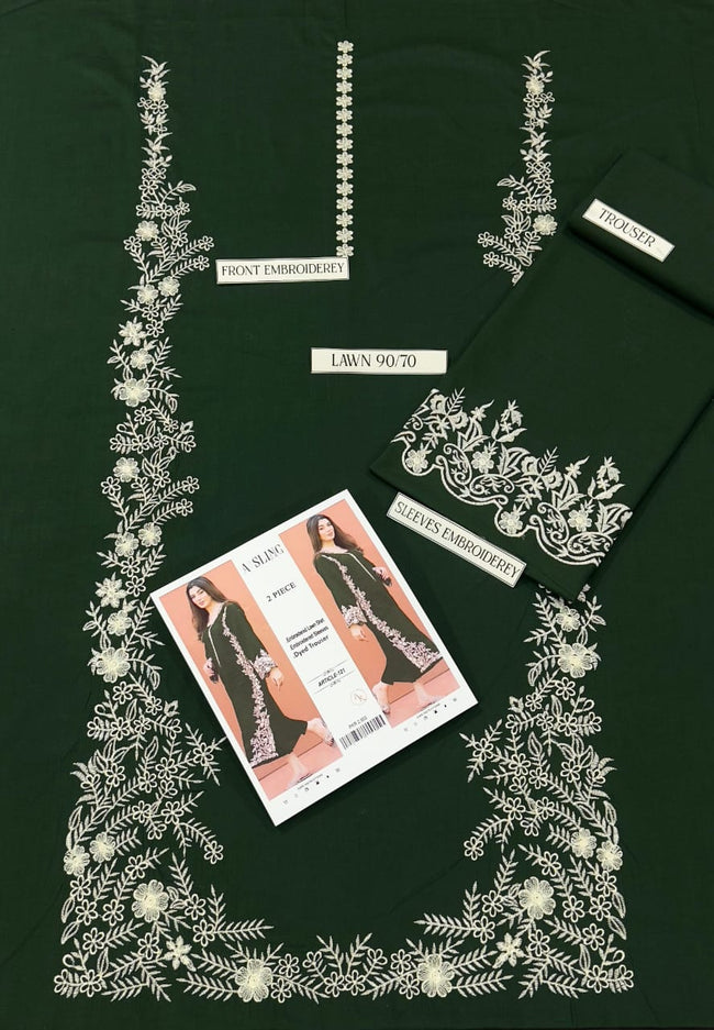 Hoore- Designer Embroidered Dhanak Winter 2 Piece Dress - J0623 Main Image