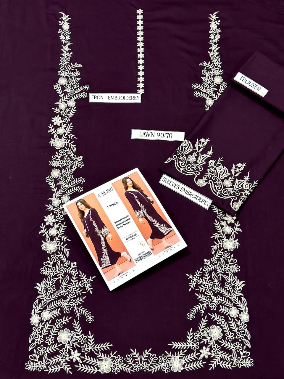 HOORE- Designer Embroidered Dhanak Winter 2 Piece Dress - J0623