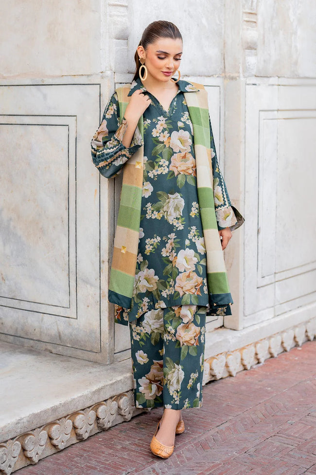 Baroque Swiss Khaddar Digital Print 3-Piece Stitched Dress – Vol. 255 Hover Image