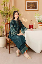 HOORE - 2PC DHANAK EMBROIDERED UNSTICH