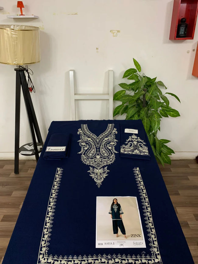 HOORE - 2PC DHANAK EMBROIDERED UNSTICH Main Image