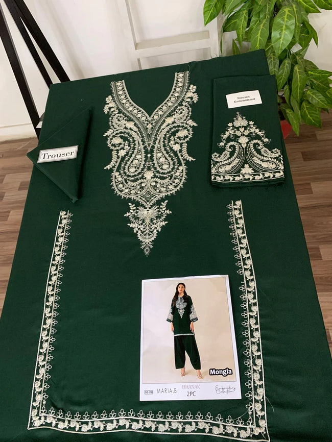 HOORE - 2PC DHANAK EMBROIDERED UNSTICH Main Image