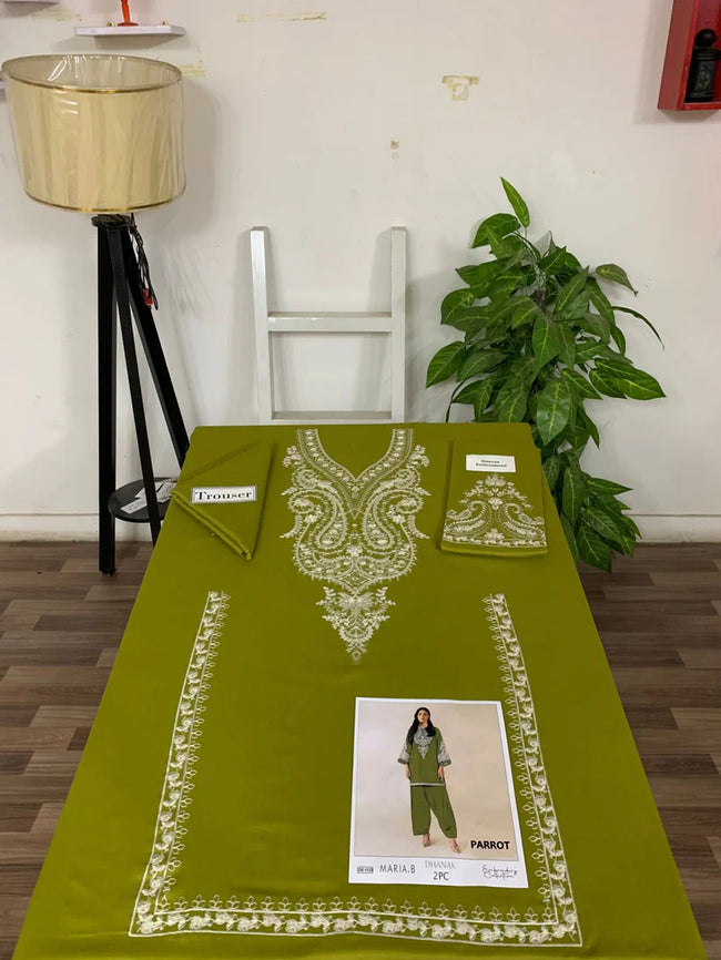 HOORE - 2PC DHANAK EMBROIDERED UNSTICH Main Image