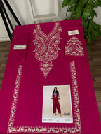 HOORE - 2PC DHANAK EMBROIDERED UNSTICH