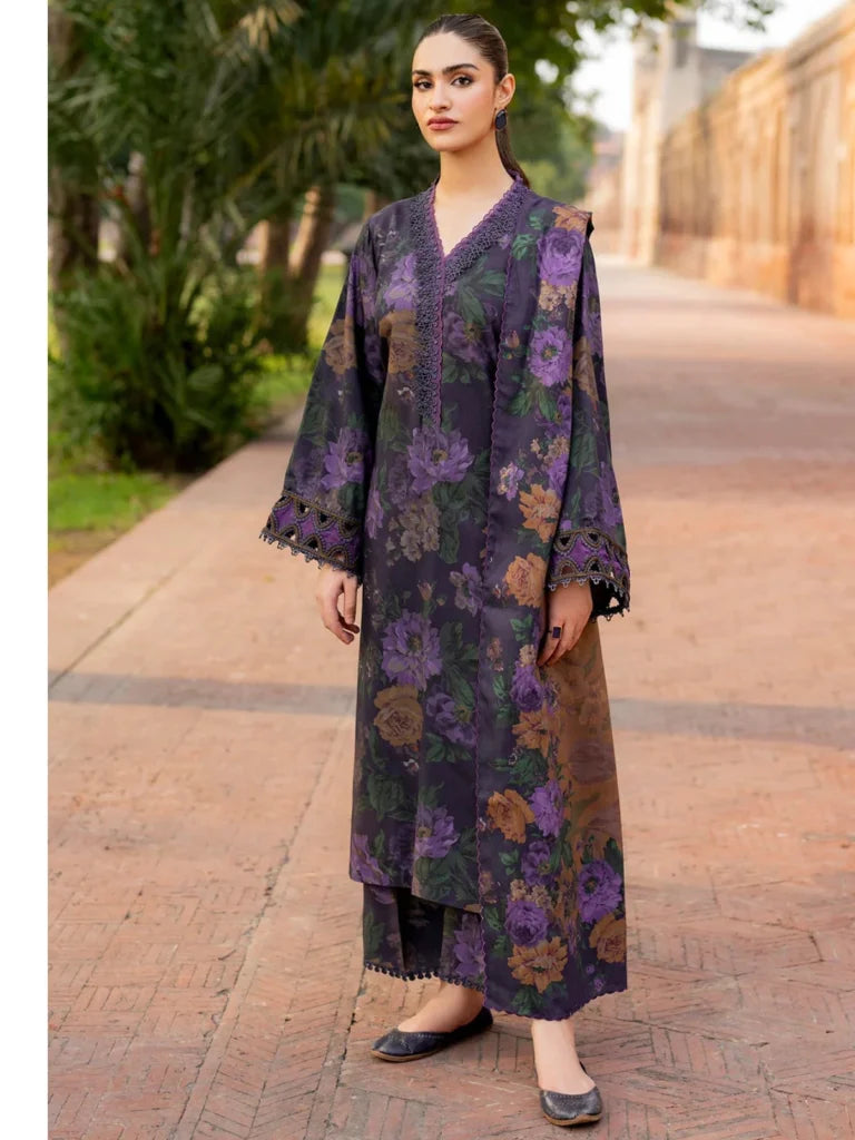 Baroque Swiss Khaddar Digital Print 3-Piece Stitched Dress – Vol. 255