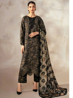 Baroque Swiss Khaddar Digital Print 3-Piece Stitched Dress With Neck,Bottom And Trouser Patches – Vol. 255